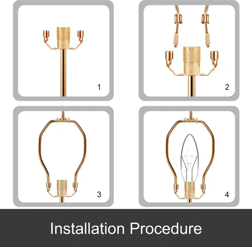 Miniatura 3 de Lighting - Juego de 2 lámparas resistentes de 6 pulgadas para pantallas de lámpara, acabado de latón pulido, paquete de 2
