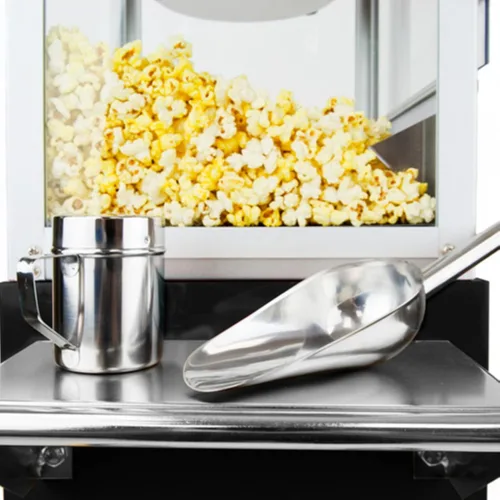 Miniatura 3 de Funtime Sideshow Popper - Máquina de palomitas de maíz de aceite caliente de 4 onzas con carrito, negro/plateado