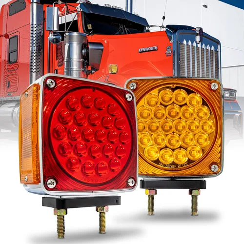 Miniatura 10 de TRUE MODS - Juego de Luces LED Cuadradas de Pedestal para Guardabarros de 50 LED para Semirremolque de 80" de Ancho [DOT FMVSS-108]
