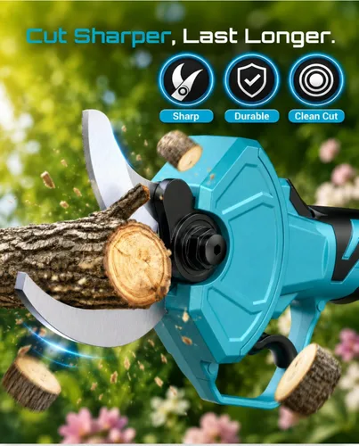 Miniatura 5 de Seesii Tijeras de podar eléctricas para jardinería: podadora eléctrica inalámbrica de corte de 1.8" - Motor sin escobillas, batería dual de 4.0Ah