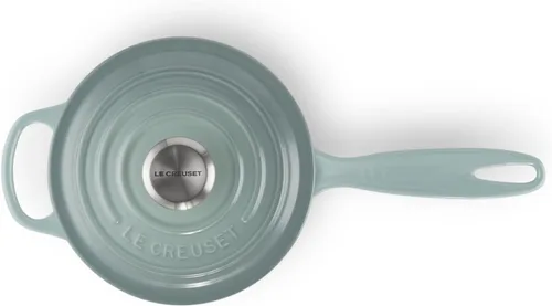 Miniatura 2 de Le Creuset - Cacerola esmaltada con firma de hierro fundido, 1.75 cuartos de galón, Sal marina Sea Salt