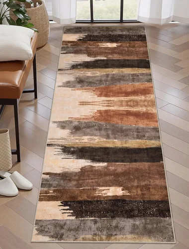 Miniatura 56 de Ciicool Alfombra de pasillo lavable de 2 x 6, alfombra moderna abstracta para pasillo, antideslizante, delgada, ligera, con estampado gris marino