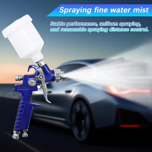 Miniatura 4 de Zpana Mini pistola pulverizadora HVLP para automóvil, rociador de pintura de aire de alimentación por gravedad para vehículos con boquilla de 0.031
