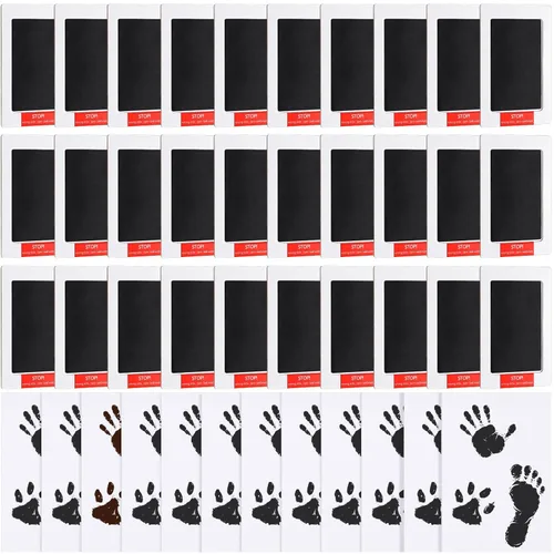 Miniatura 8 de Jetec Juego de 30 huellas y huellas de manos sin tinta, almohadilla de tinta de tacto limpio para manos y huellas de bebé, kit de huellas de perro
