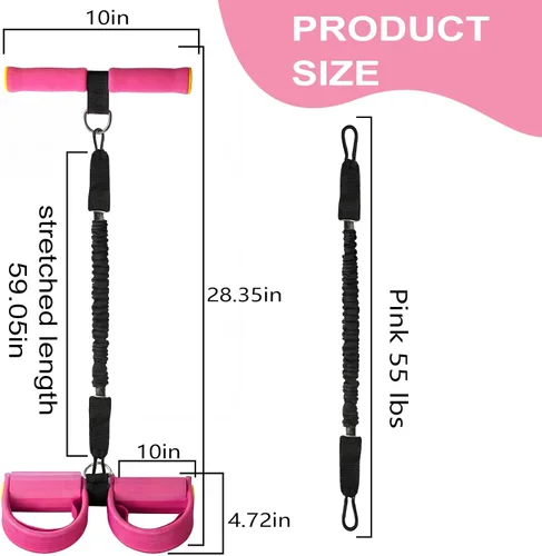 Miniatura 2 de Banda de resistencia de pedal mejorada con asa, herramienta de ejercicio de tirador de moda, dispositivo de resistencia de pedal de tubo de látex