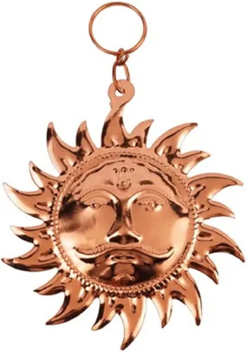 Billion Deals Máscara de sol Vastu de metal con mezcla de cobre, para colgar en la pared, para colgar en la puerta, decoración del hogar, 5 pulgadas