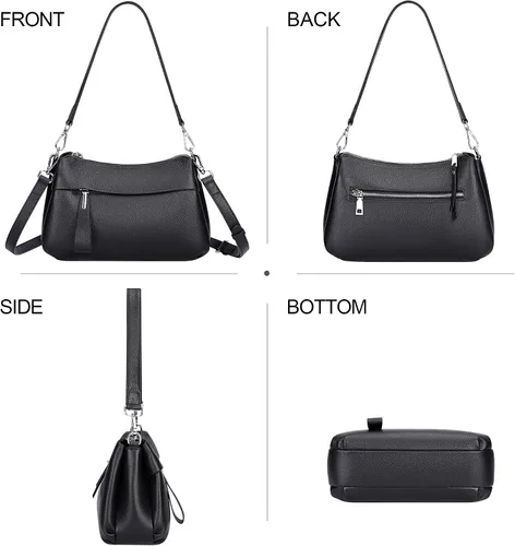Miniatura 3 de Over Earth Genuine Leather Crossbody Bags for Women Small Hobo Handbags Shoulder Purses with 2 Detachable Straps