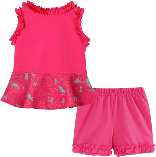 Miniatura 116 de LittleSpring Conjunto de verano para niñas con camiseta sin mangas y pantalones cortos florales