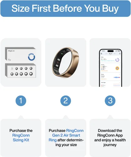 Miniatura 2 de RingConn Gen 2 Air, Anillo Inteligente AI Ultra-Delgado, Batería de 10 Días, Monitor de Fitness/Sueño/Estrés/FC para Mujeres y Hombres, Sin Tarifa