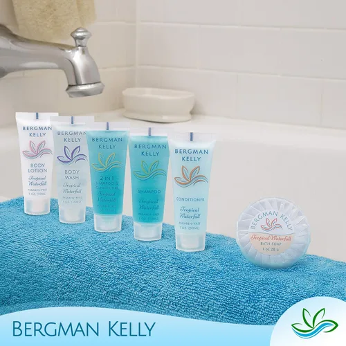 Miniatura 6 de Bergman Kelly - Champú y acondicionador 2 en 1 tamaño viaje - 1 fl oz, 100 PK, cascada tropical - Deleite a sus invitados con amenidades de champú