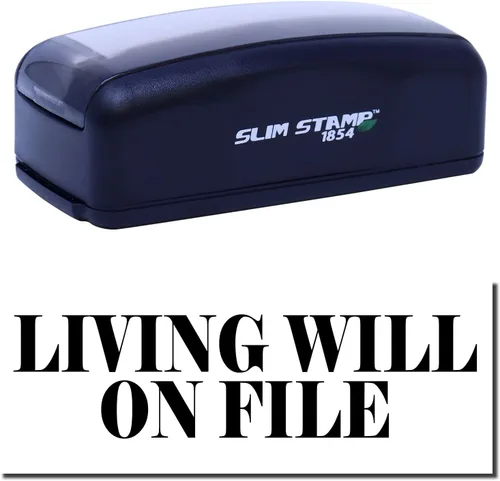 Miniatura 2 de Sello grande preentintado Living Will On File, suministros de oficina médica, diseño delgado, portátil, fácil de llevar, tamaño aproximado de 3/4 x