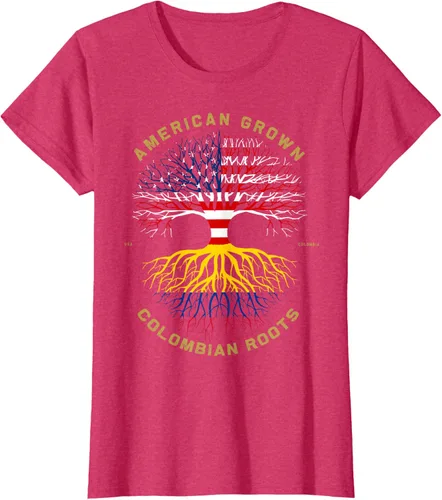 Miniatura 7 de Camiseta de regalo con la bandera de Estados Unidos con árbol de raíces colombianas