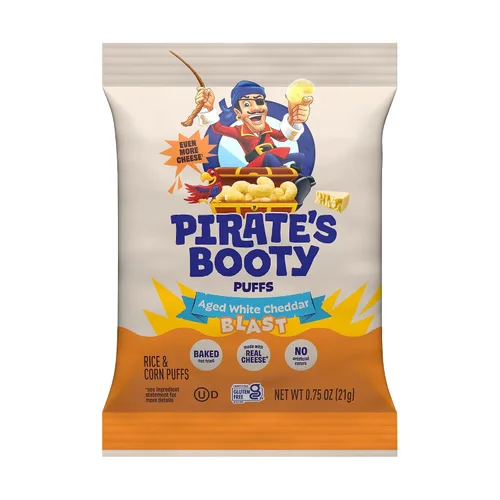 Miniatura 4 de Pirate's Booty Cheddar Blast - Bocadillos de queso, sin gluten, aperitivos saludables para niños, aperitivos de Halloween, bolsas de aperitivos