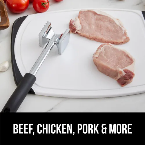 Miniatura 9 de GORILLA GRIP Ablandador de carne patentado de doble cara sin BPA, mango suave y cómodo, mazo de cocina resistente para filete, ternera, chuletas