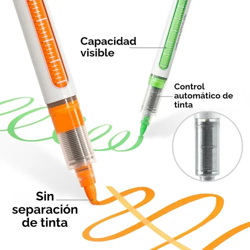 Miniatura 4 de Ohuhu Plumones de pintura acrílica con punta de pincel: Juego de 48 marcadores automáticos de control de tinta con alta opacidad, impermeables