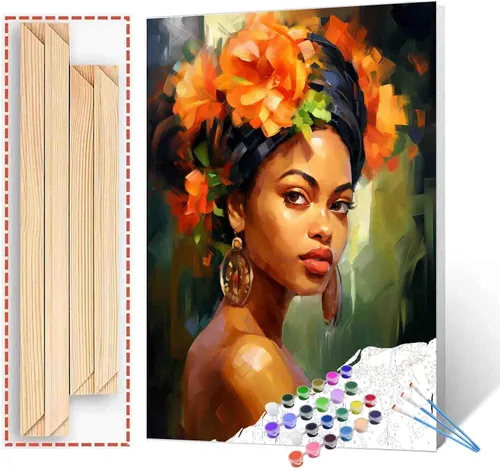 Miniatura 25 de Tucocoo Pintura por números para adultos, kits de pintura al óleo digital sobre lienzo con pinceles y pigmento acrílico, hermoso retrato de niña