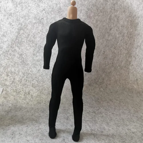 Miniatura 6 de Ropa de figura masculina a escala 1/6, overol de manga larga, overol de tela para figura de acción de 12 pulgadas, ropa de muñeca (negro)