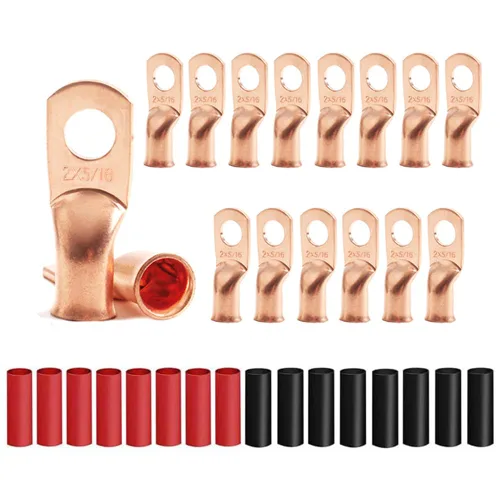 Miniatura 17 de 8 piezas de terminales de cable de cobre estañado de servicio pesado 1/0 AWG con espárrago de 3/8" y 8 piezas de terminales 1/0 AWG con espárrago