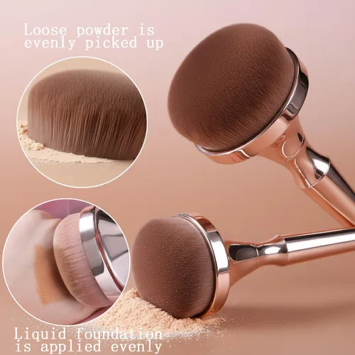 Miniatura 3 de Juego de brochas de maquillaje profesional, base esponjosa grande y pinceles de rubor con esponja para soplo de polvo