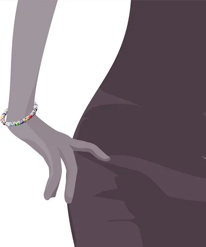Miniatura 4 de Pulsera con cuentas de mal de ojo turco, con abalorio de vidrio veneciano con espaciadores rondelle