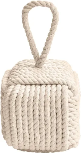 Miniatura 8 de Pomeat Tope de puerta decorativo náutico con base pesada de cuerda, tope de puerta resistente para cuña de ventana del hogar, 6 pulgadas (gris)