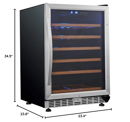 Miniatura 5 de Eurodib USF54S - Refrigerador de vino con capacidad para 57 botellas de una sola temperatura de vidrio completo bajo encimera, estilo urbano, 110 V