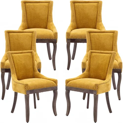 Miniatura 51 de ODUSE-DAILY Juego de 2 Sillas de Comedor, Sillas de Cocina y Comedor, Sillas de Comedor Tapizadas de Tela, Ribete de Tachuelas, Patas de Madera