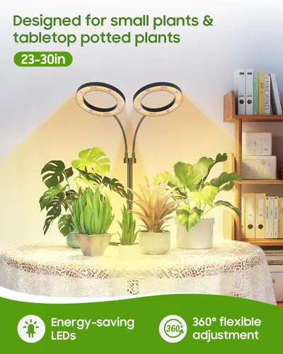 Miniatura 2 de Luces de cultivo para plantas de interior de espectro completo, luz LED para plantas con base de metal, lámparas de cultivo de plantas