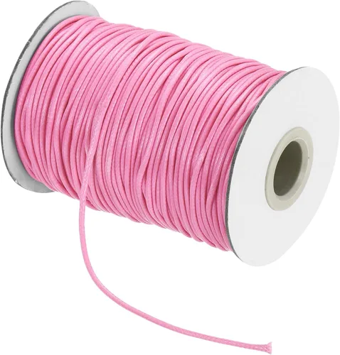 Miniatura 95 de MECCANIXITY Cordón encerado de poliéster encerado de 0.020 in, cuerda de cera de 175 yardas para hacer pulseras, collares, cuentas, joyería y Negro