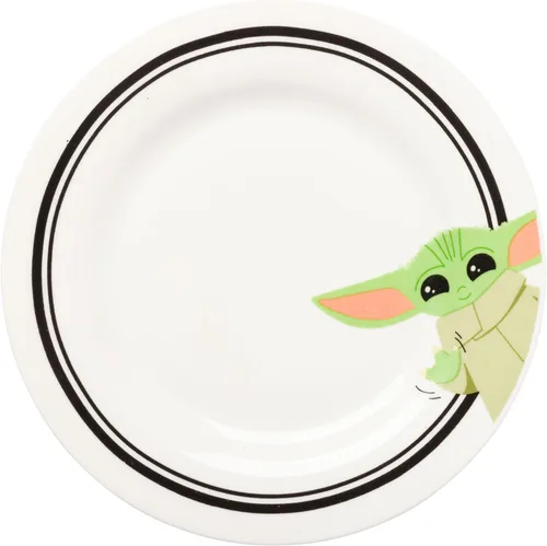 Miniatura 4 de Silver Buffalo Star Wars The Mandalorian and The Child Baby Yoda Grogu - Juego de 4 platos de cerámica con borde de 8 pulgadas El mandaloriano