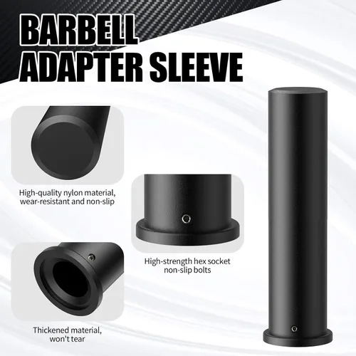 Miniatura 2 de NewBEP 2 fundas de adaptador olímpico de 7.8 pulgadas con abrazaderas de barra olímpica de 2 pulgadas, convierte postes de placa de peso estándar