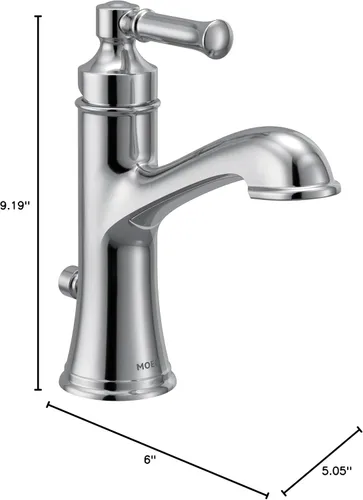 Miniatura 8 de Moen Dartmoor 6803 - Grifo cromado para lavabo de baño con una sola manija