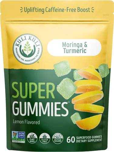 Miniatura 11 de Kuli Kuli Super Energy Gummies - Suplementos energéticos con moringa, estimulante de energía natural sin cafeína, 60 gomitas de moringa sin OGM, sin