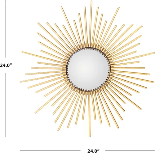 Miniatura 3 de Safavieh Home Collection Rosaland 24-inch Gold Sunburst Round Mirror