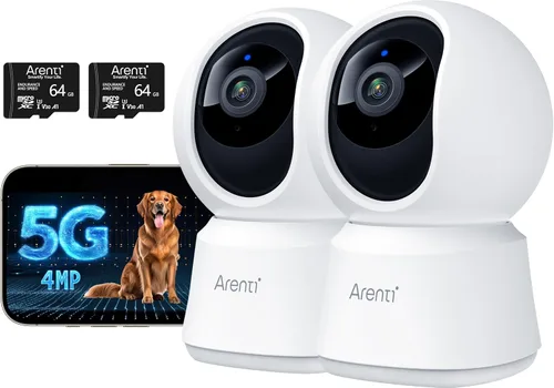 Miniatura 8 de Cámara de seguridad interior ARENTI 5G, cámara para mascotas de 4MP con altavoz para perros/gatos, monitor de bebé con aplicación para teléfono