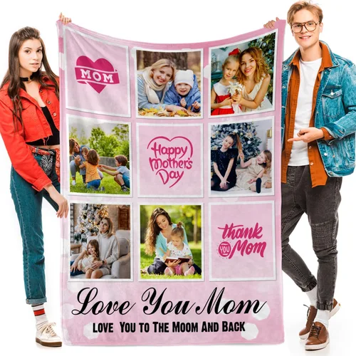 Miniatura 21 de Manta personalizada con fotos, texto, fotos personalizadas, regalos del día de San Valentín para mamá, papá, pareja, esposa, marido, novia, novio