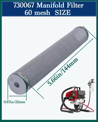 Miniatura 2 de 730-067 60 Mesh - Paquete de 5 filtros de colector de líquido compatible con Titan Impact 440, 740, 1040i, 640i, 840i, Elite 2000, PowrPin 3500