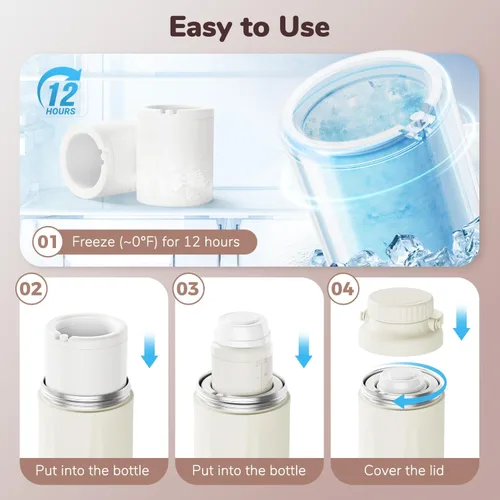 Miniatura 5 de Botella Aislante Portátil de 22oz para Leche Materna - Enfriador de Leche para Viajes al Aire Libre, Mantiene la Leche Fresca por Más de 24 Horas