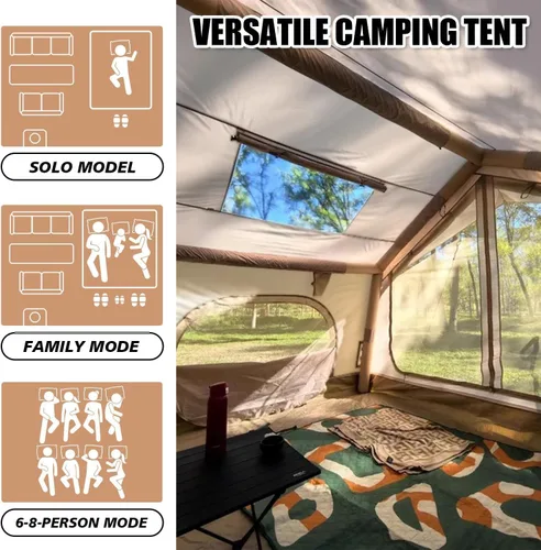 Miniatura 4 de SENLEETO Tiendas inflables para acampar, gran tienda de camping inflable con bomba manual, tiendas inflables fáciles de montar para 4-6 personas