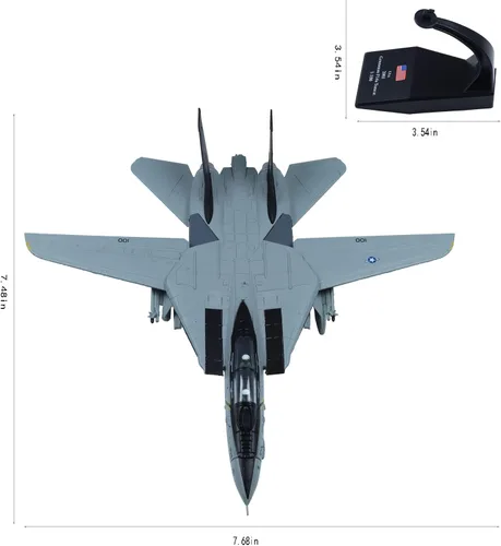 Miniatura 5 de 1/100 F-14 Tomcat Skeleton Fighter Modelo de avión militar fundido a troquel modelo de avión militar F-14 (básico)