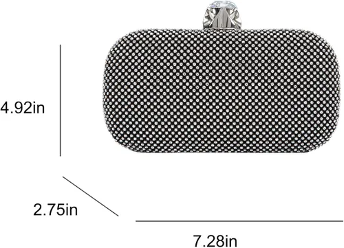 Miniatura 2 de Fawziya - Bolsas de embrague para mujer, diseño de diamante grande