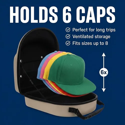 Miniatura 5 de Lids Estuche de viaje para gorras, para 6 sombreros, exterior de camuflaje duradero con interior negro, almacenamiento con asa y correa de hombro