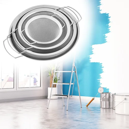 Miniatura 8 de QWORK Paquete de 4 coladores de pintura de malla fina, filtro de acero inoxidable de malla 60 para cubos de pintura de 5 galones, resistente a
