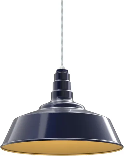 Miniatura 44 de Steel Lighting Co. Manhattan Warehouse Light Lámpara colgante montada en el techo Cúpula de 20 pulgadas Montaje al ras Luz de granero