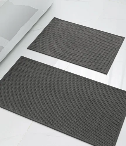 Miniatura 29 de YIHOUSE Juego de 2 tapetes de baño ultrafinos de secado rápido, tapete de baño absorbente para baño, antideslizante, lavable a máquina (beige)