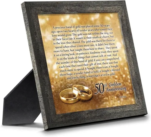 Crossroads Home Décor Boda 50 para padres, decoraciones de 50 aniversario para fiesta, aniversario de oro, regalos de 50 años, 50 para parejas,