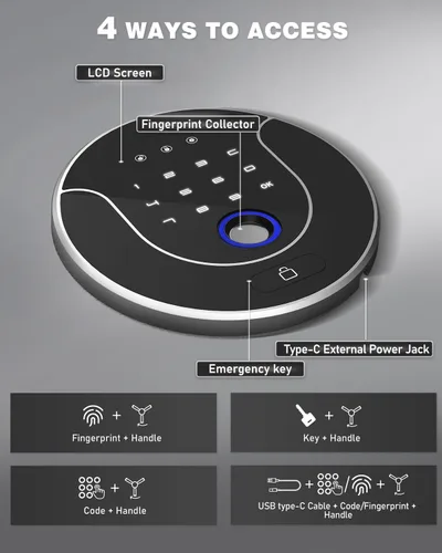 Miniatura 2 de Caja fuerte grande para armas de 15-18, caja fuerte biométrica de 54 pulgadas para rifles y pistolas con gabinete interior y estante extraíble