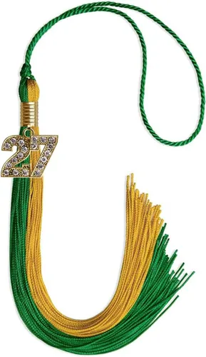 Miniatura 65 de Endea Graduation Borla de doble color con dije dorado (negro/oro brillante, 2022)