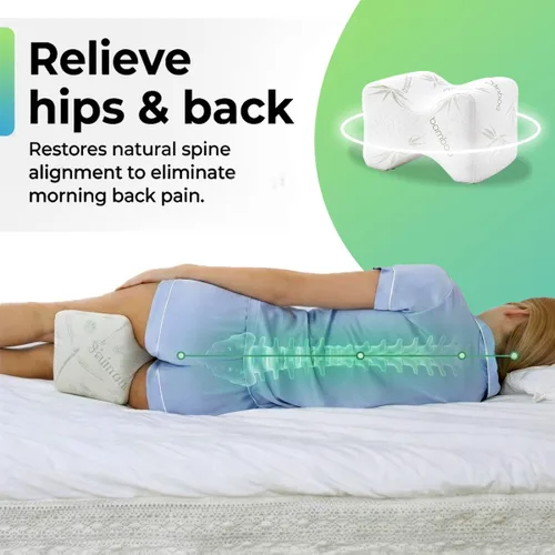 Miniatura 4 de Sacred Thread Almohada de rodilla de espuma viscoelástica para dormir de lado, almohada de piernas para dormir de lado con rayón derivado