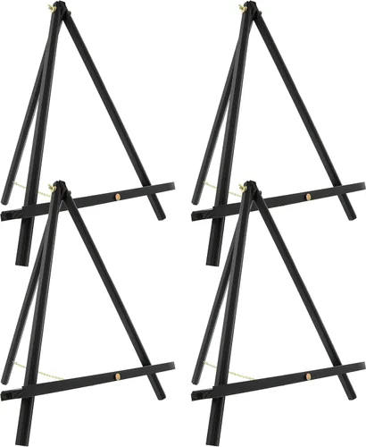 Miniatura 9 de U.S. Art Supply Caballete de mesa de madera natural de 12 pulgadas (paquete de 4) – Soporte de lona ajustable con marco en A para pintar fiestas